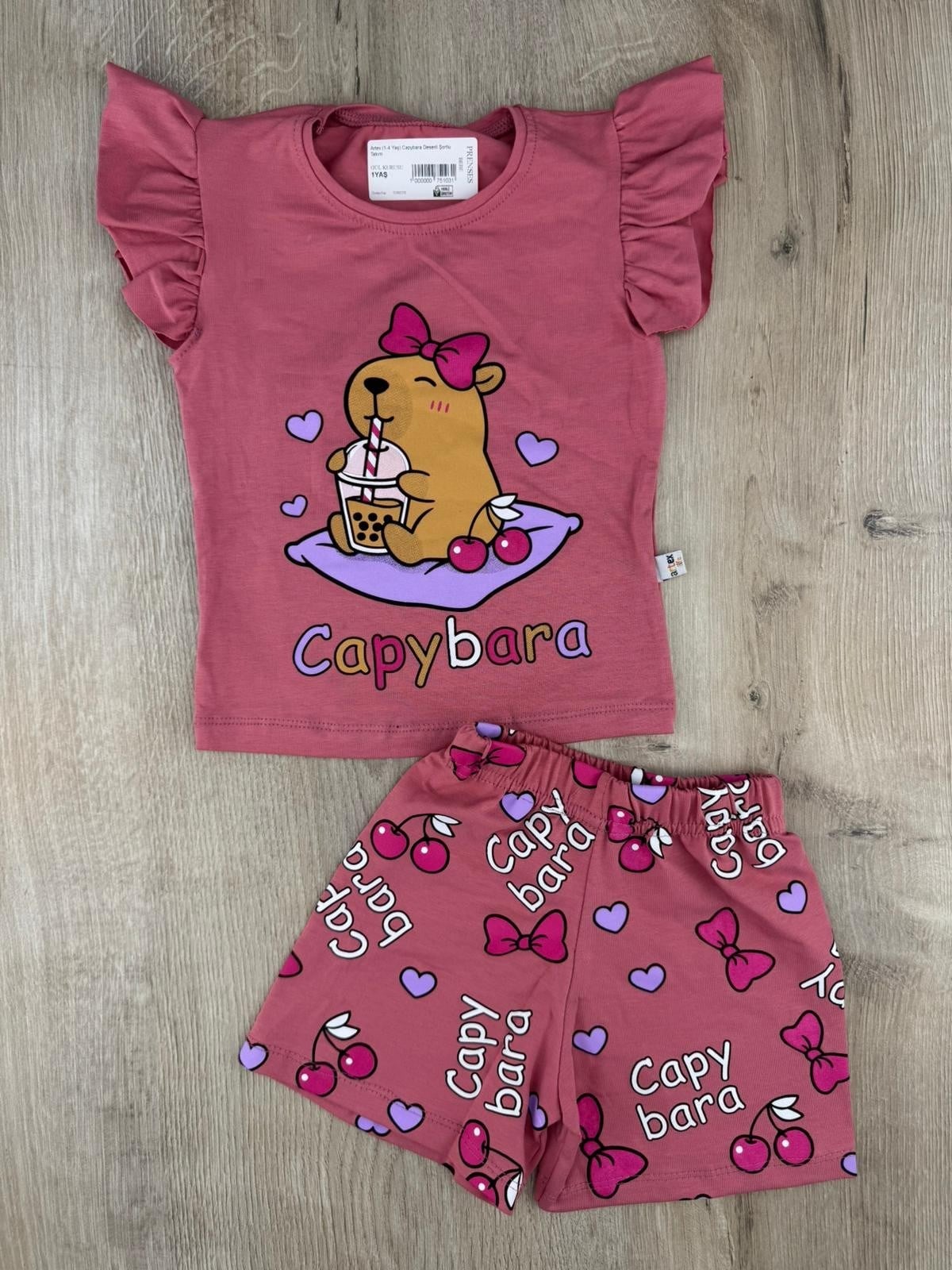 Artex (1-4 Yaş) Capybara Desenli Şortlu Takım