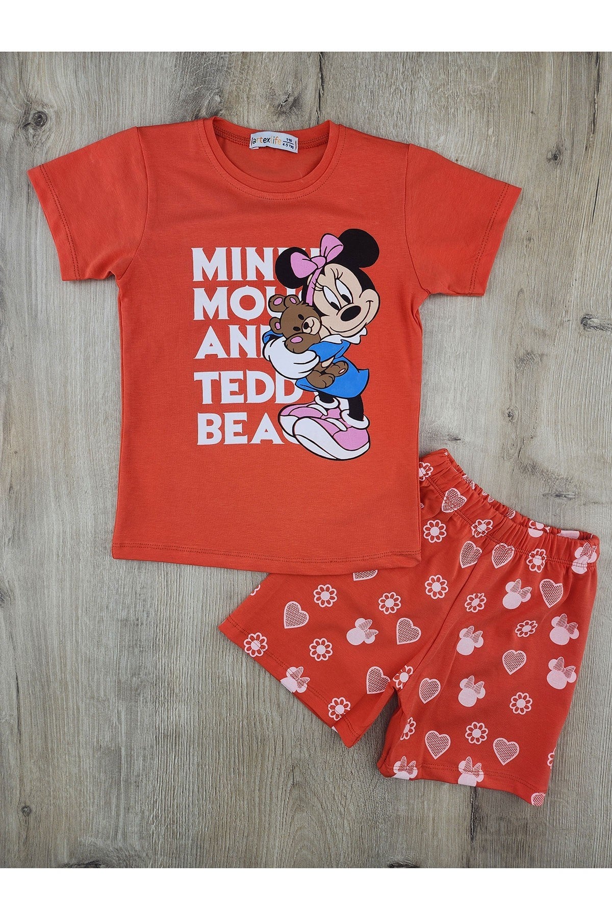 Artex (4-11 Yaş) Sevimli Mickey-Panda Desenli Şortlu Takım