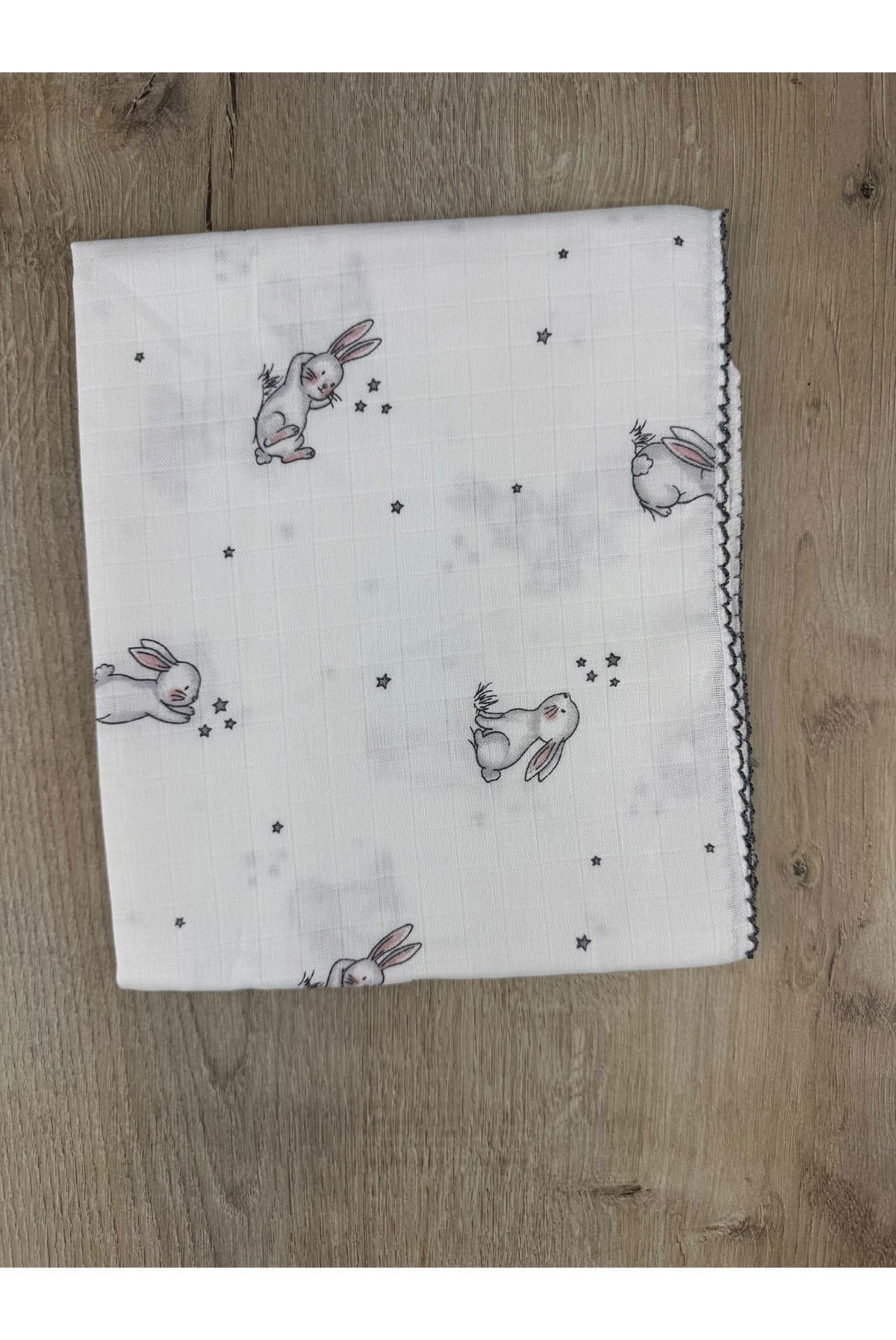 Atakan-01 Tavşan Desenli Tek Kat Müslin Battaniye