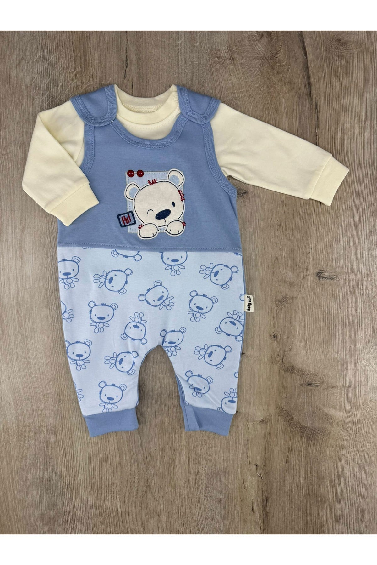 Babycan (3-12 Ay) Ayıcık Aplikeli Parçalı Badili SLopet