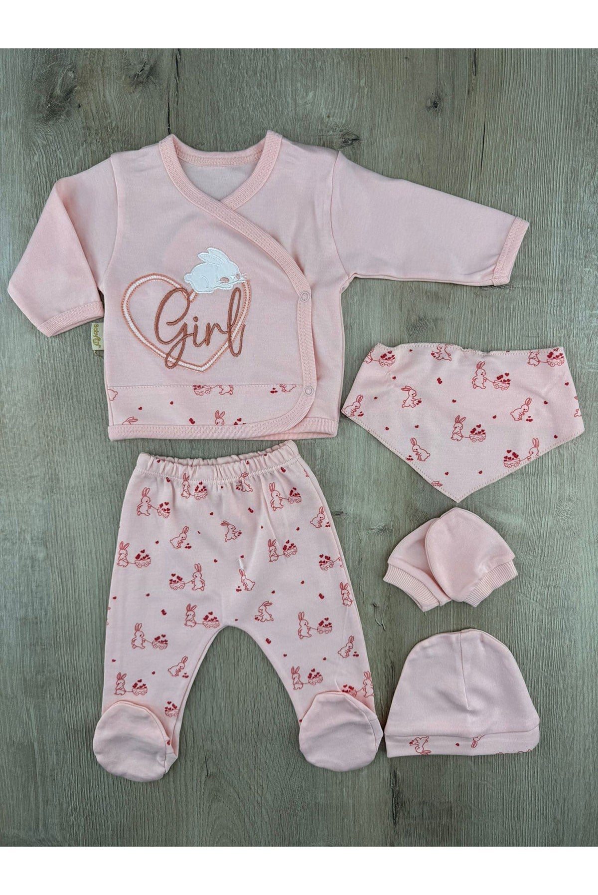 Babyim (0-3 Ay) Girl Yazılı Zıbın Takımı