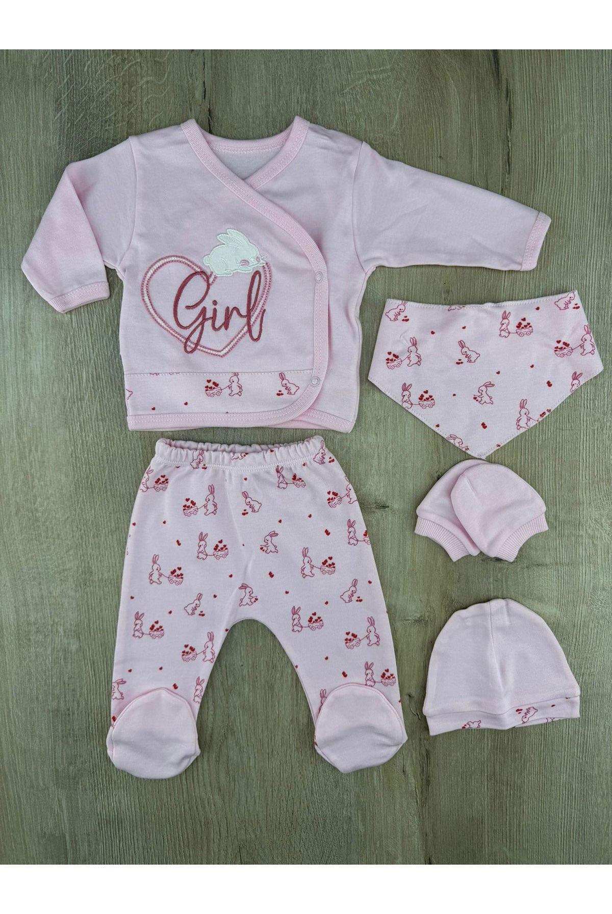 Babyim (0-3 Ay) Girl Yazılı Zıbın Takımı
