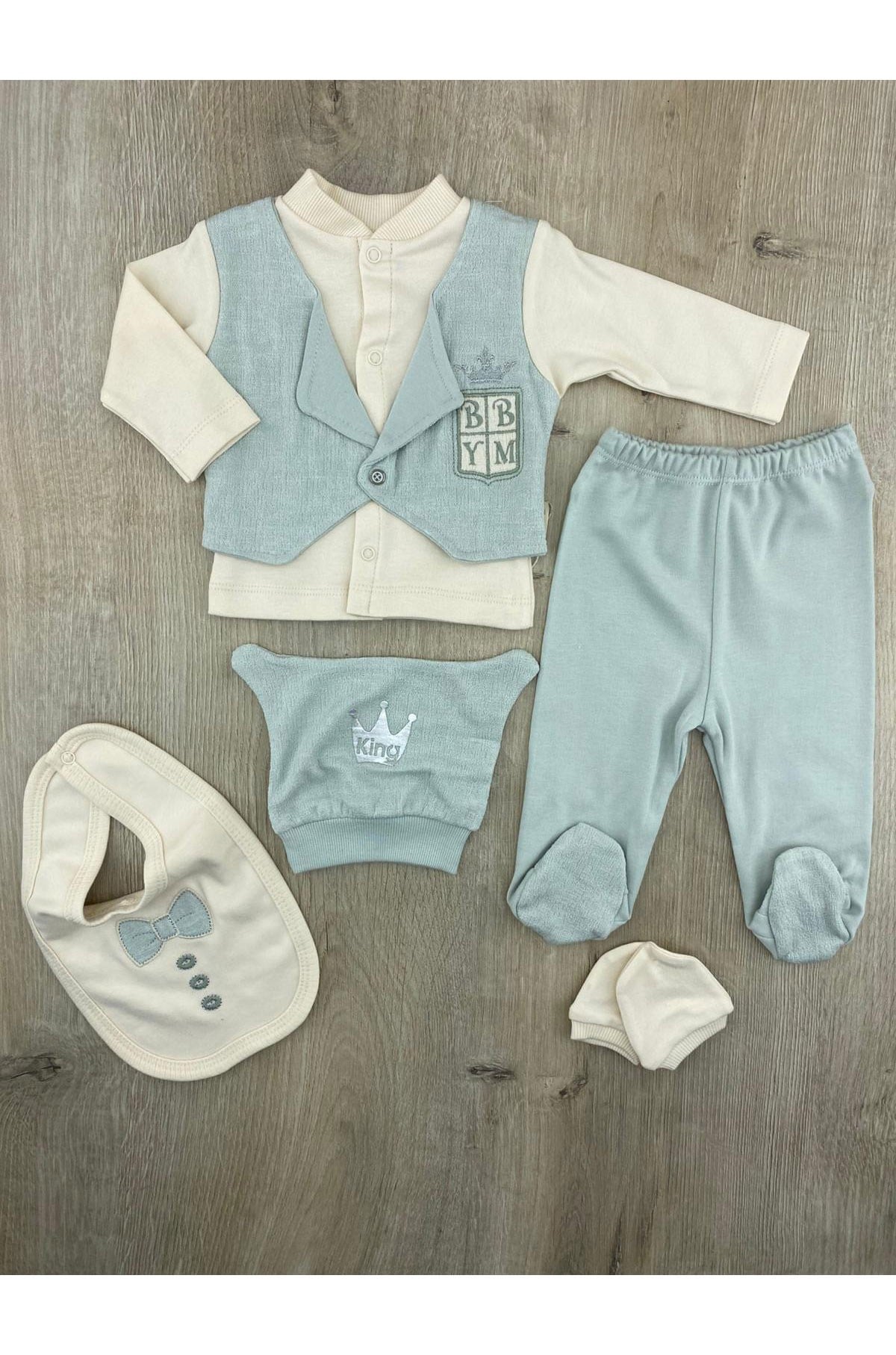 Babyim 254641 King Desenli Yelekli 5'li Set