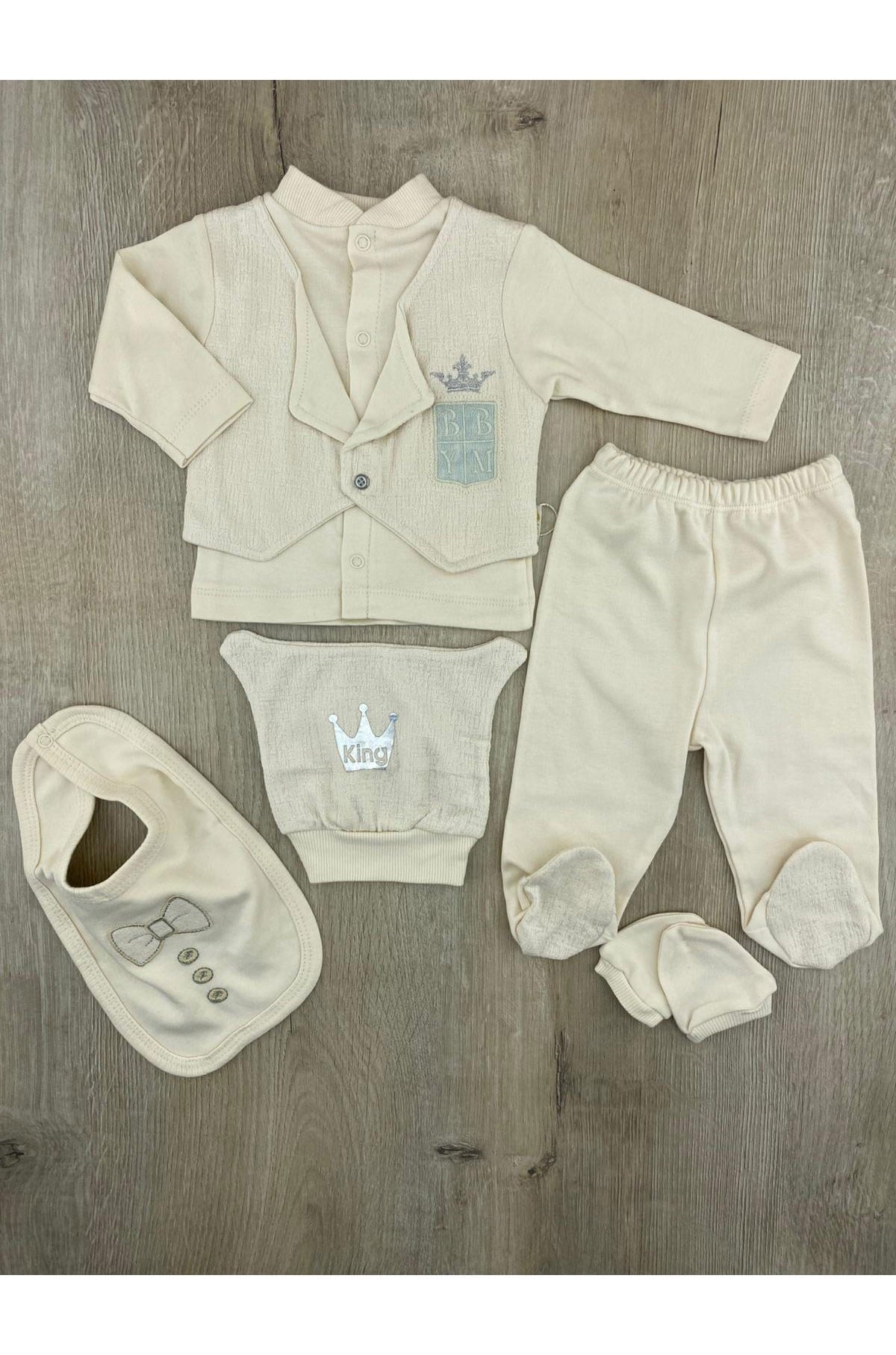 Babyim 254641 King Desenli Yelekli 5'li Set