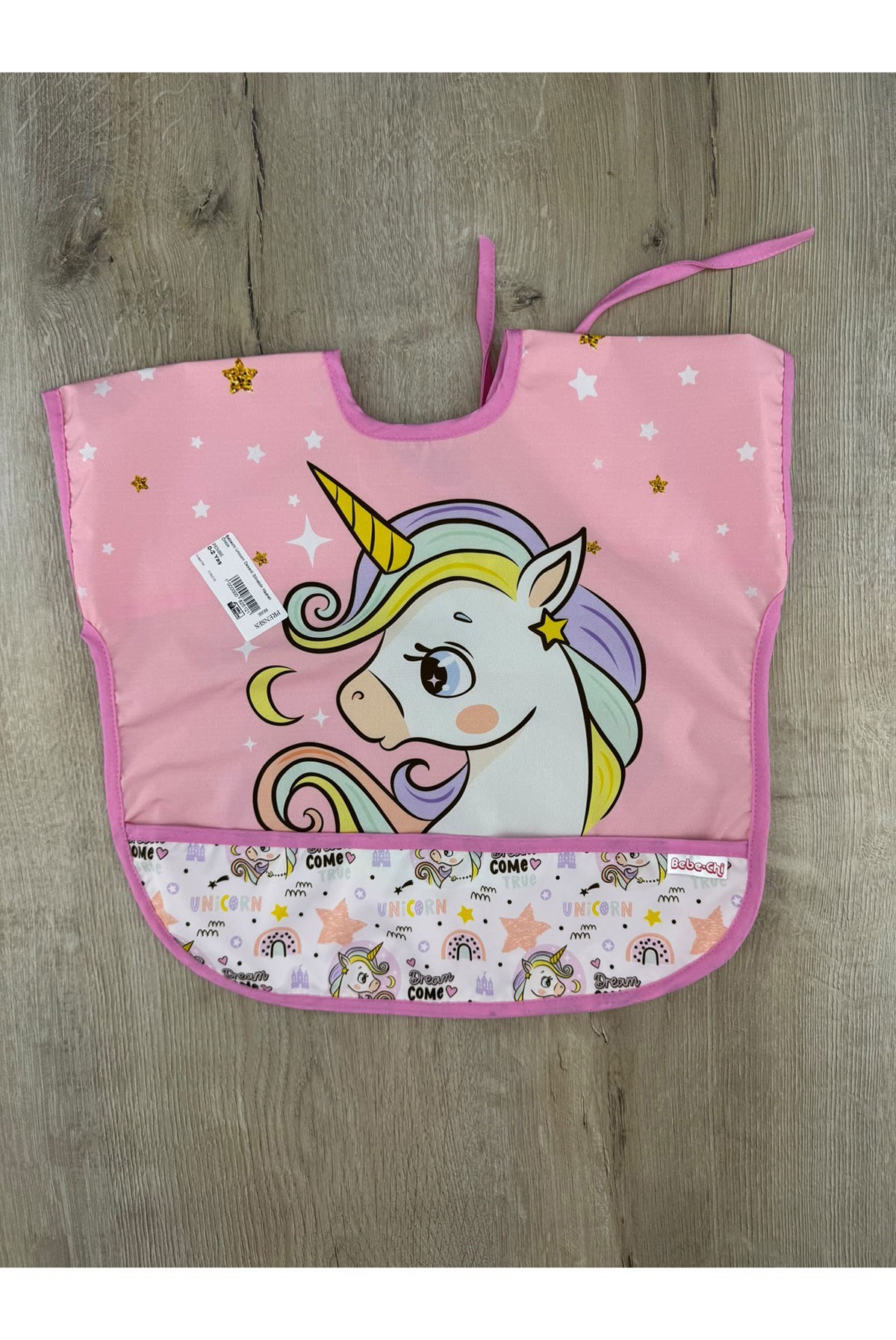 Bebechi Unicorn Desenli Silinebilir Hazneli Önlük