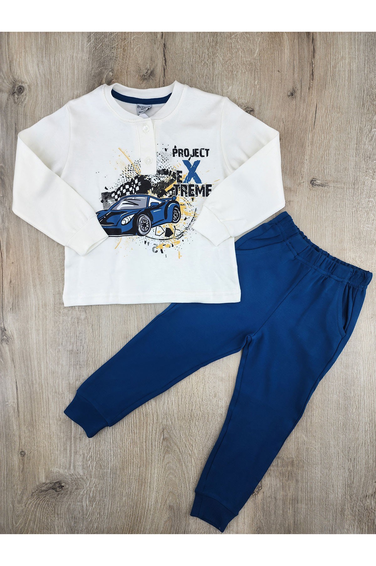 By Fred (3-6 Yaş) Yarış Arabası Desenli Pijama Takımı
