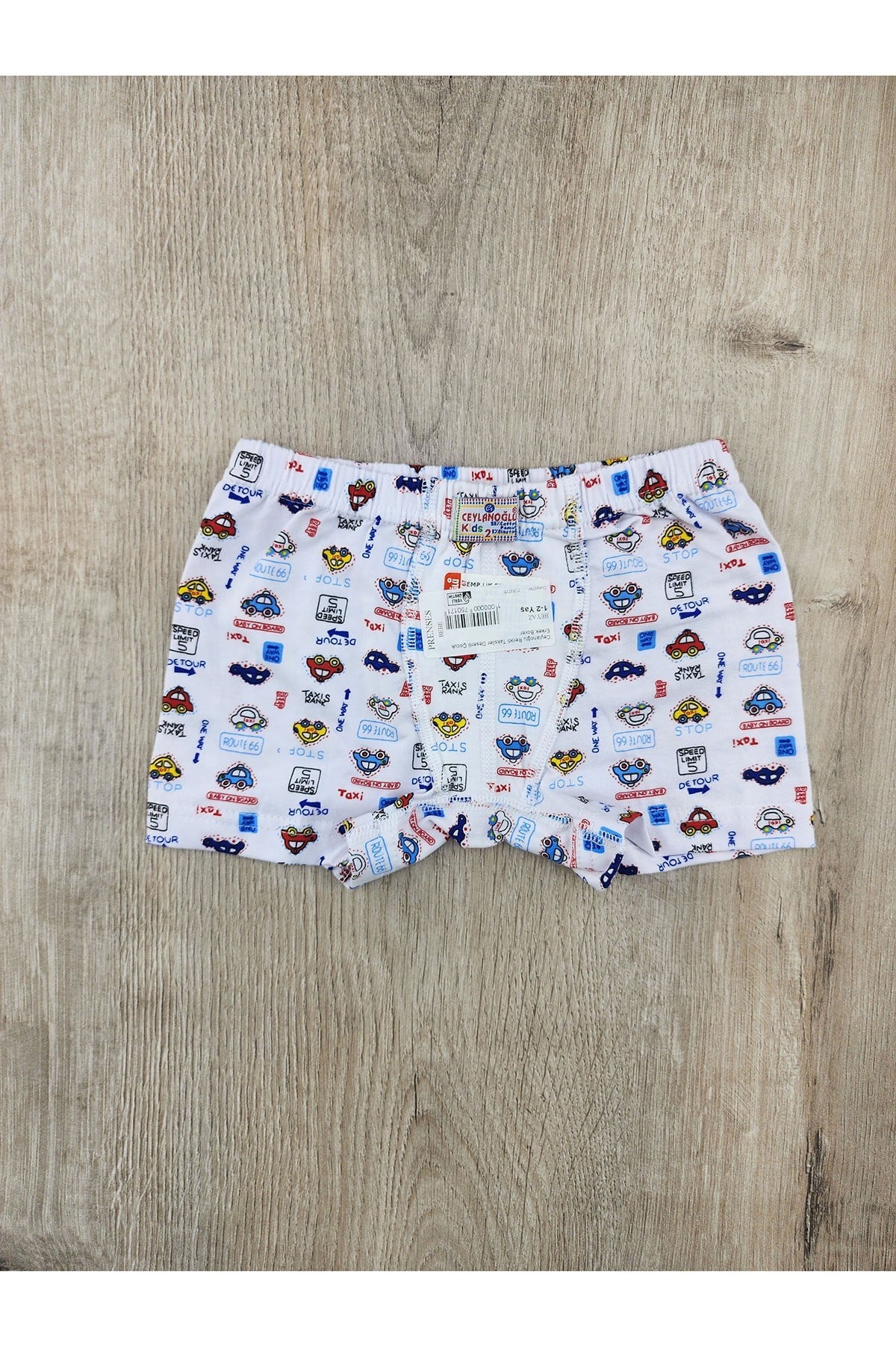 Ceylanoğlu Renkli Taksiler Desenli Çocuk Erkek Boxer