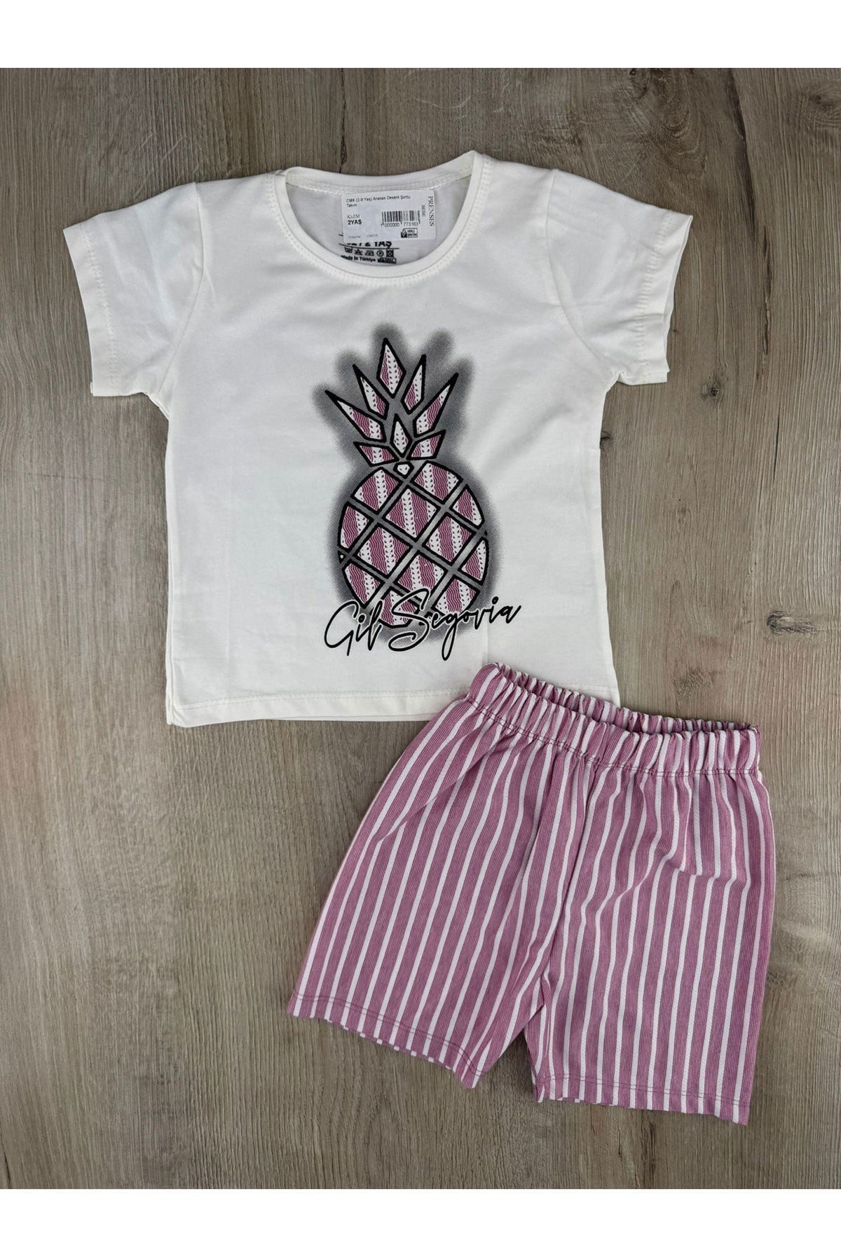 CMK (2-9 Yaş) Ananas Desenli Şortlu Takım