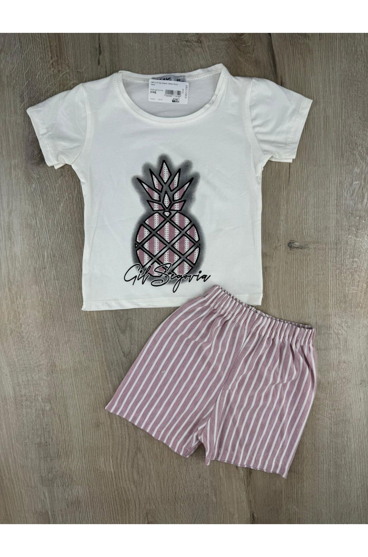 CMK (2-9 Yaş) Ananas Desenli Şortlu Takım