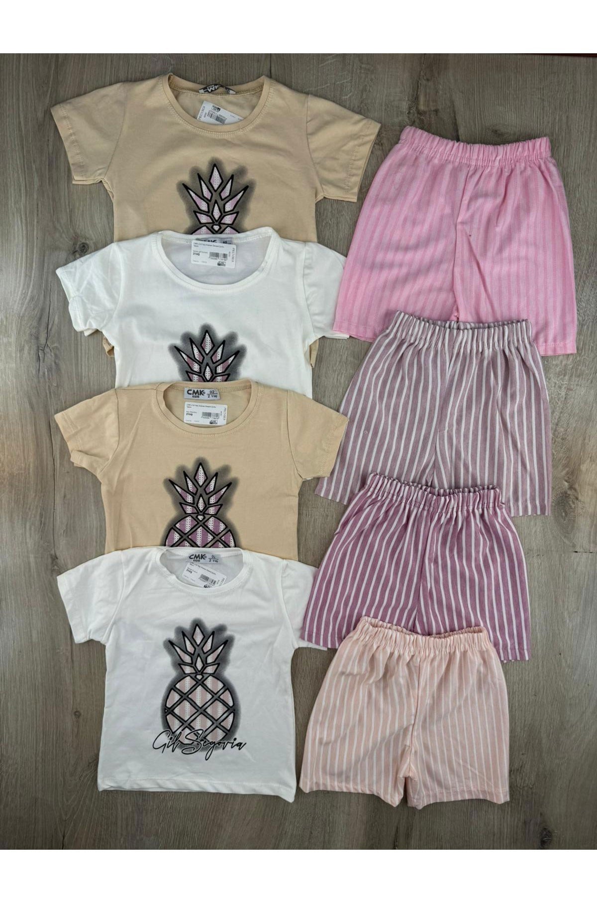 CMK (2-9 Yaş) Ananas Desenli Şortlu Takım