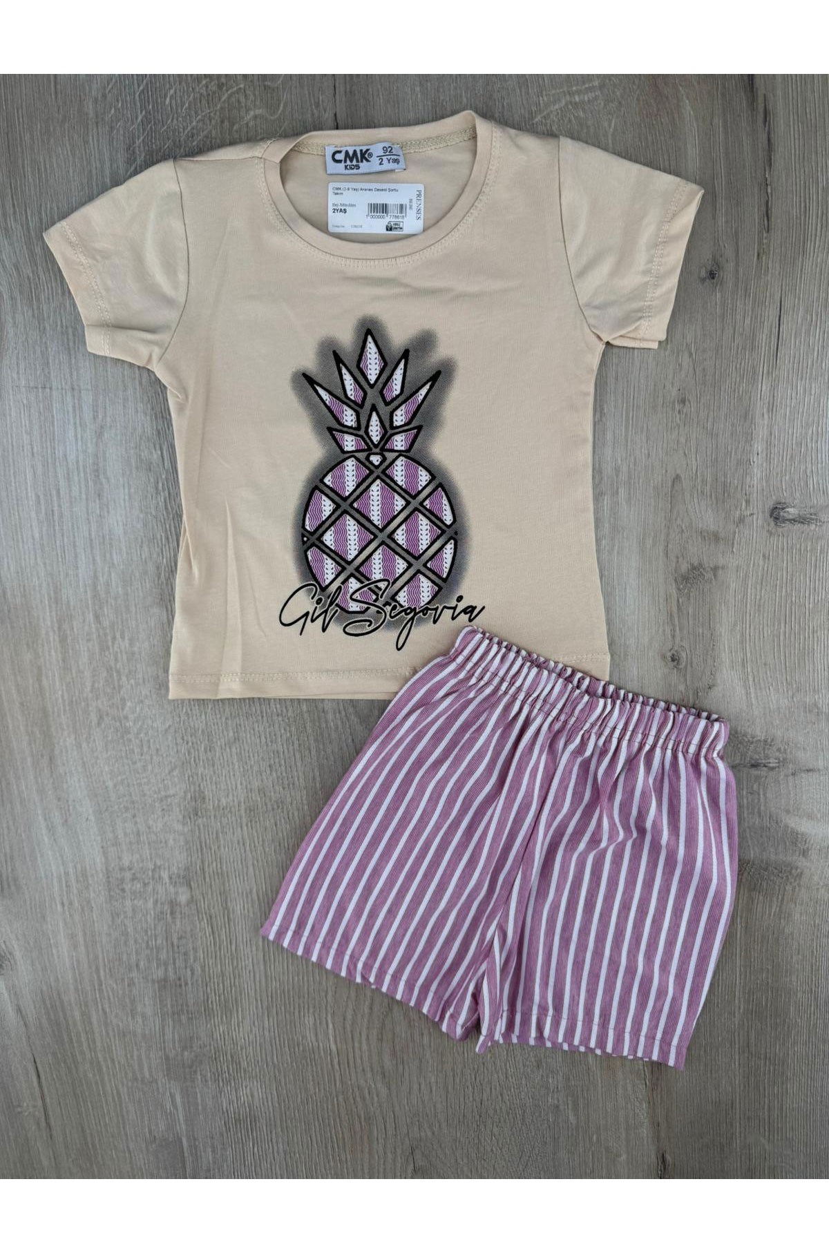 CMK (2-9 Yaş) Ananas Desenli Şortlu Takım