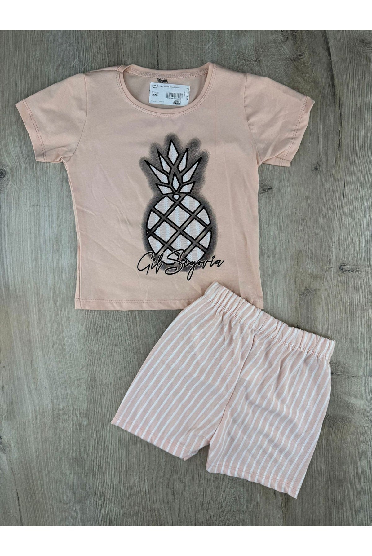 CMK (2-9 Yaş) Ananas Desenli Şortlu Takım
