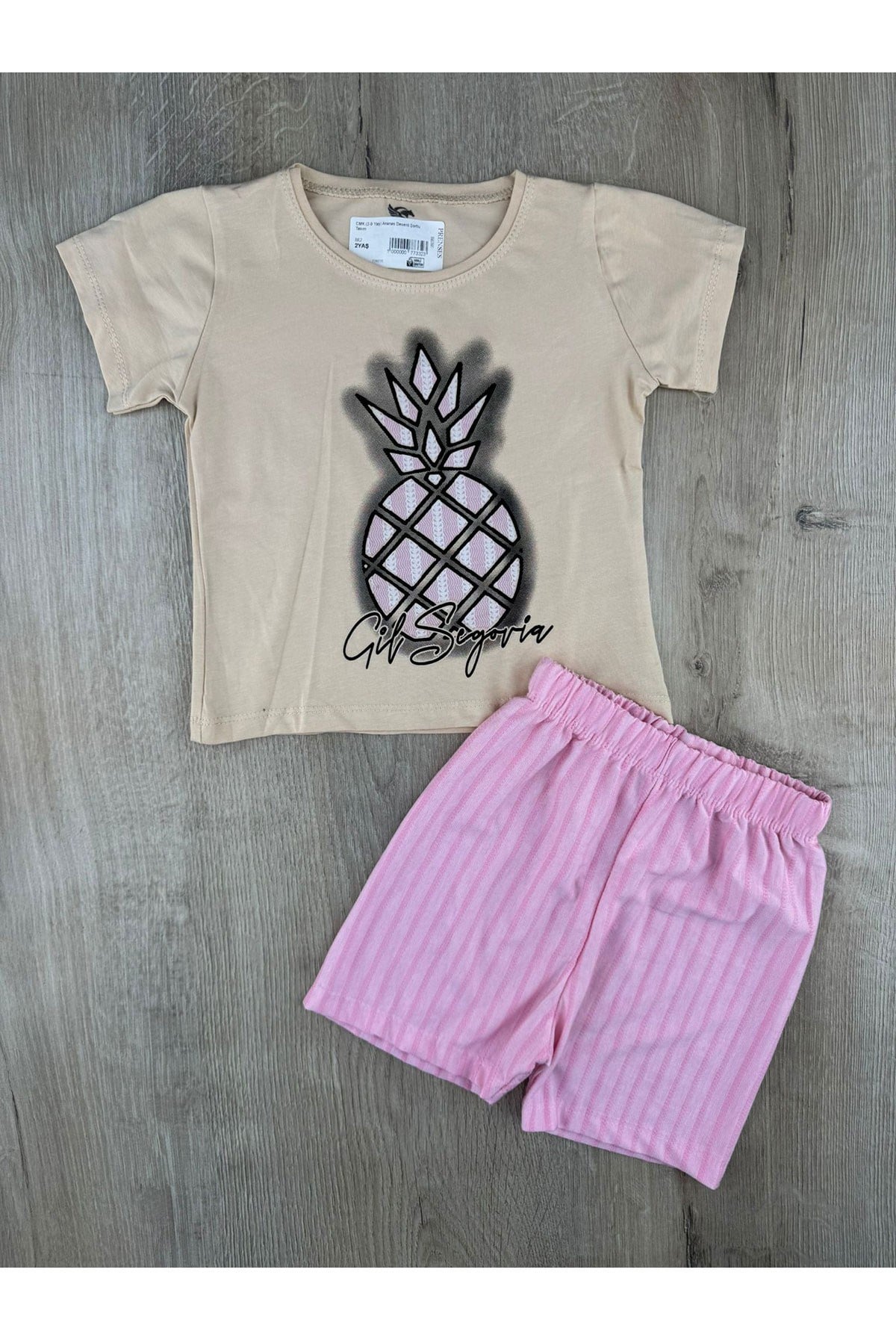 CMK (2-9 Yaş) Ananas Desenli Şortlu Takım
