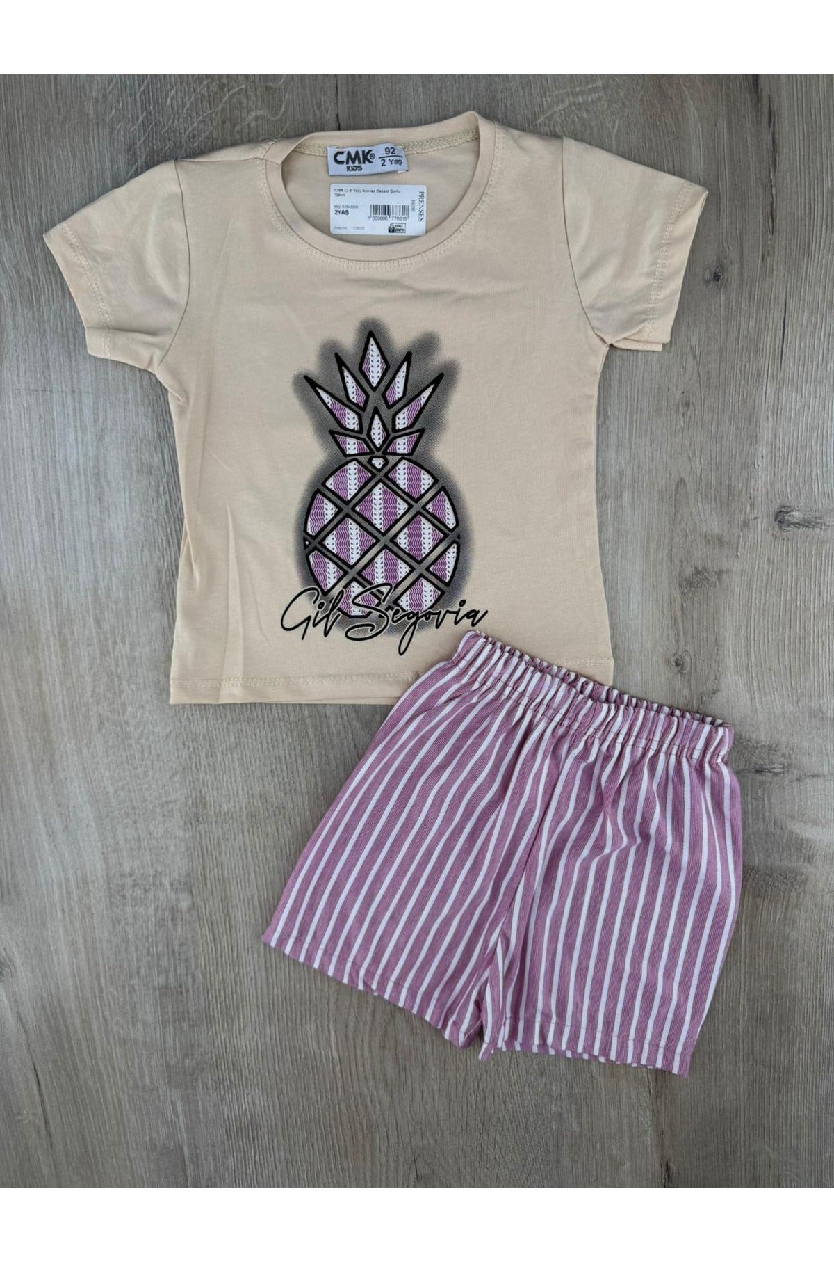 CMK (2-9 Yaş) Ananas Desenli Şortlu Takım