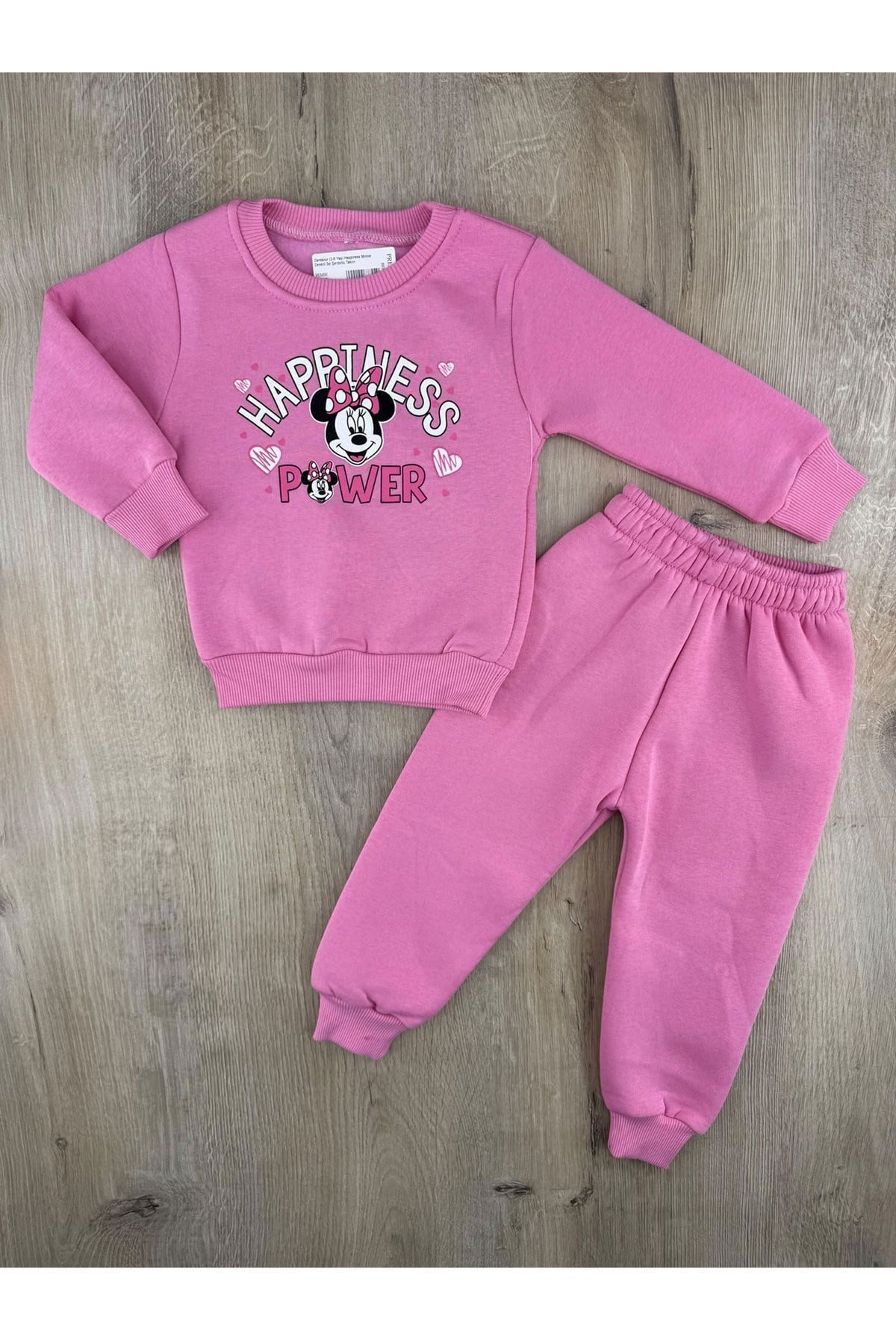 Damlanur (2-6 Yaş) Happiness Minnie Desenli 3ip Şardonlu Takım