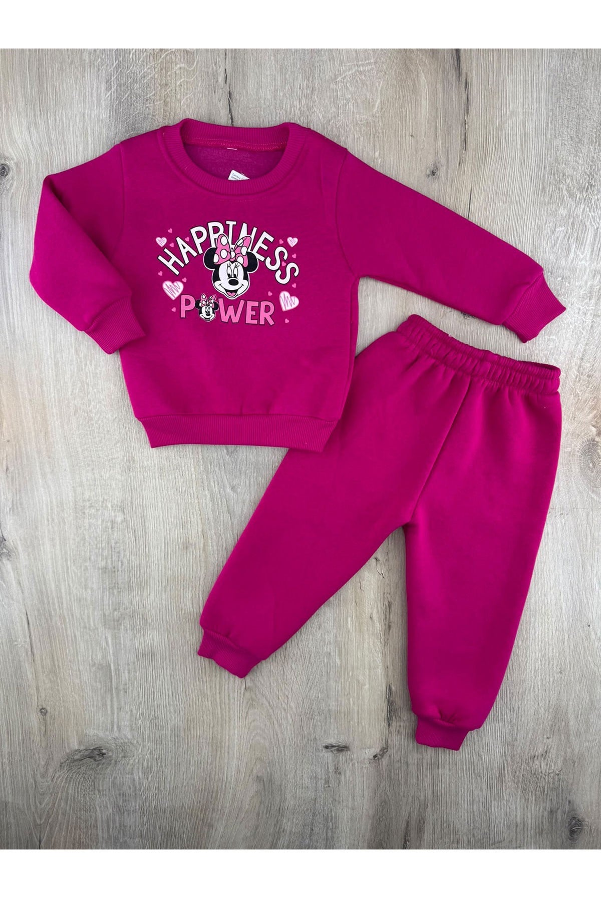 Damlanur (2-6 Yaş) Happiness Minnie Desenli 3ip Şardonlu Takım