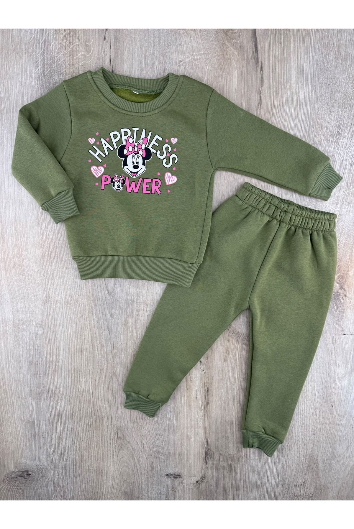 Damlanur (2-6 Yaş) Happiness Minnie Desenli 3ip Şardonlu Takım