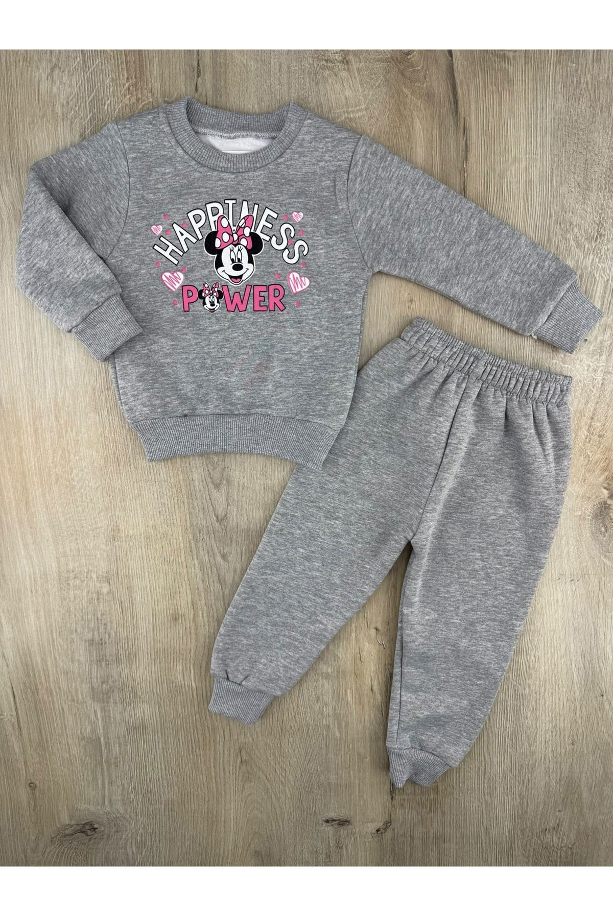 Damlanur (2-6 Yaş) Happiness Minnie Desenli 3ip Şardonlu Takım