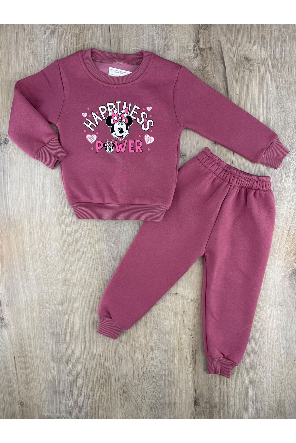 Damlanur (2-6 Yaş) Happiness Minnie Desenli 3ip Şardonlu Takım