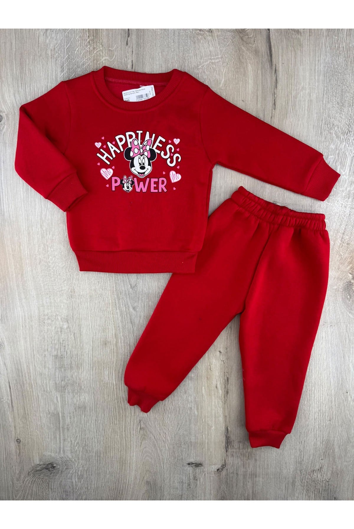 Damlanur (2-6 Yaş) Happiness Minnie Desenli 3ip Şardonlu Takım