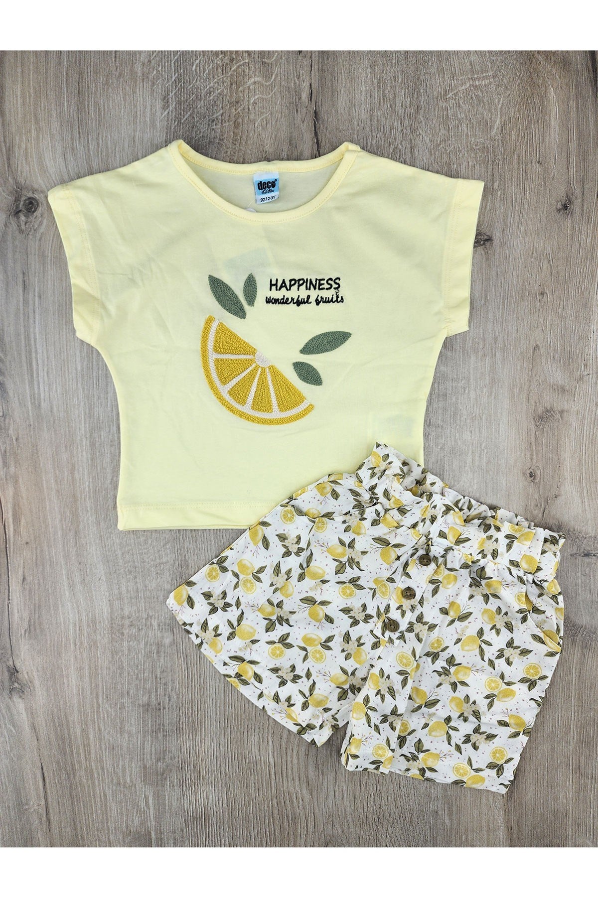 Deco (2-5 Yaş) Limon Desenli Şortlu Takım