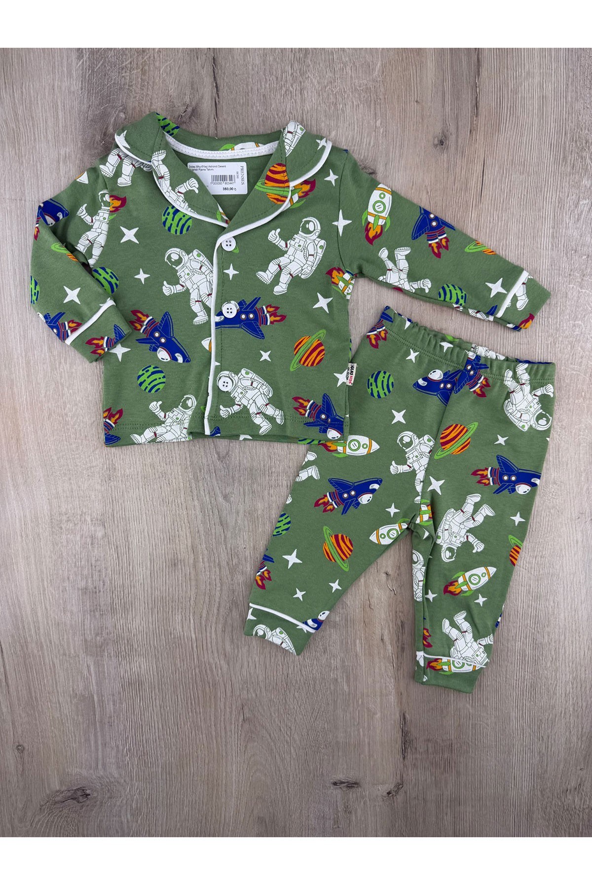 Dolaş (6Ay-6Yaş) Astronot Desenli Düğmeli Pijama Takımı