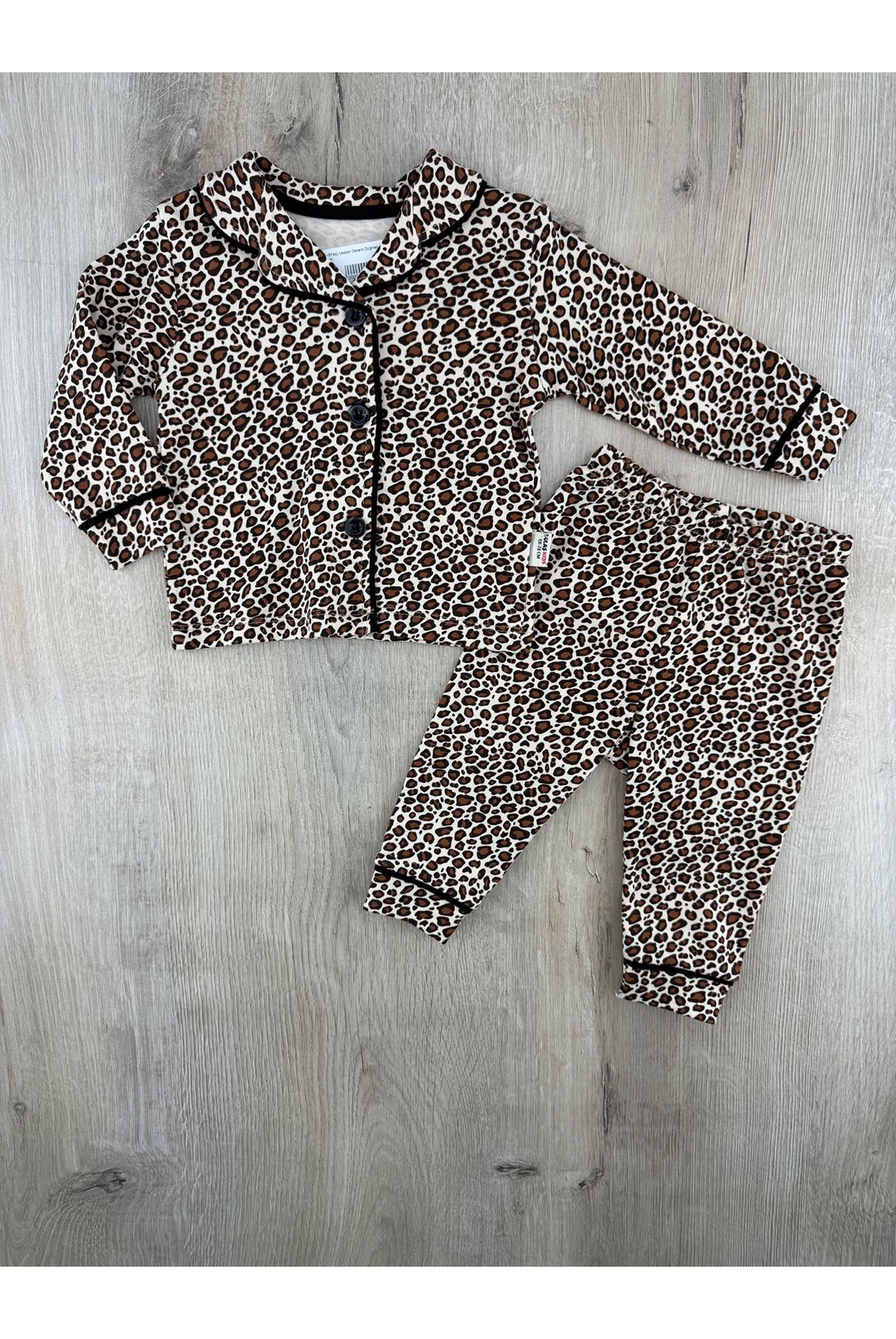Dolaş (6Ay-6Yaş) Leopar Desenli Düğmeli Pijama Takımı