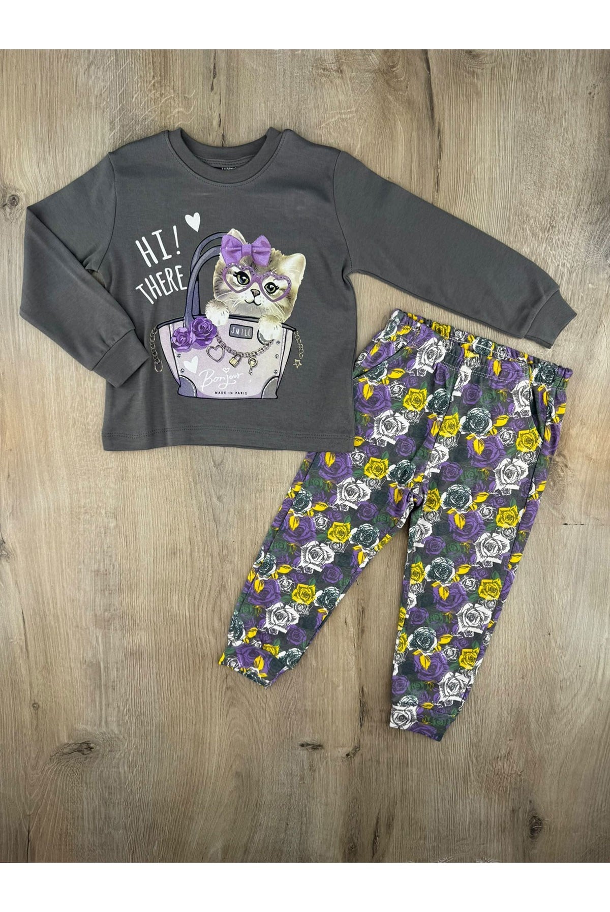 Fred (3-6 Yaş) Kedi Desenli Pijama Takımı