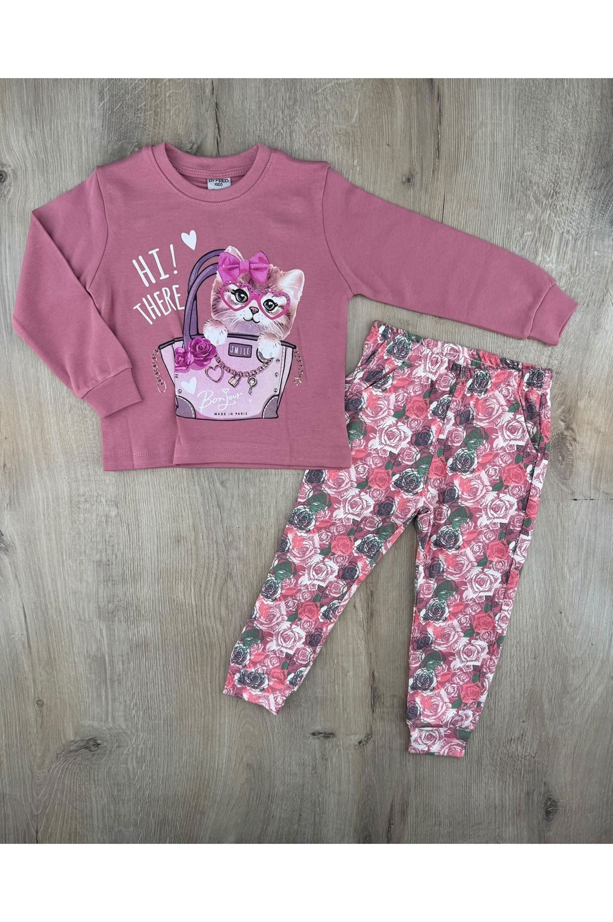 Fred (3-6 Yaş) Kedi Desenli Pijama Takımı