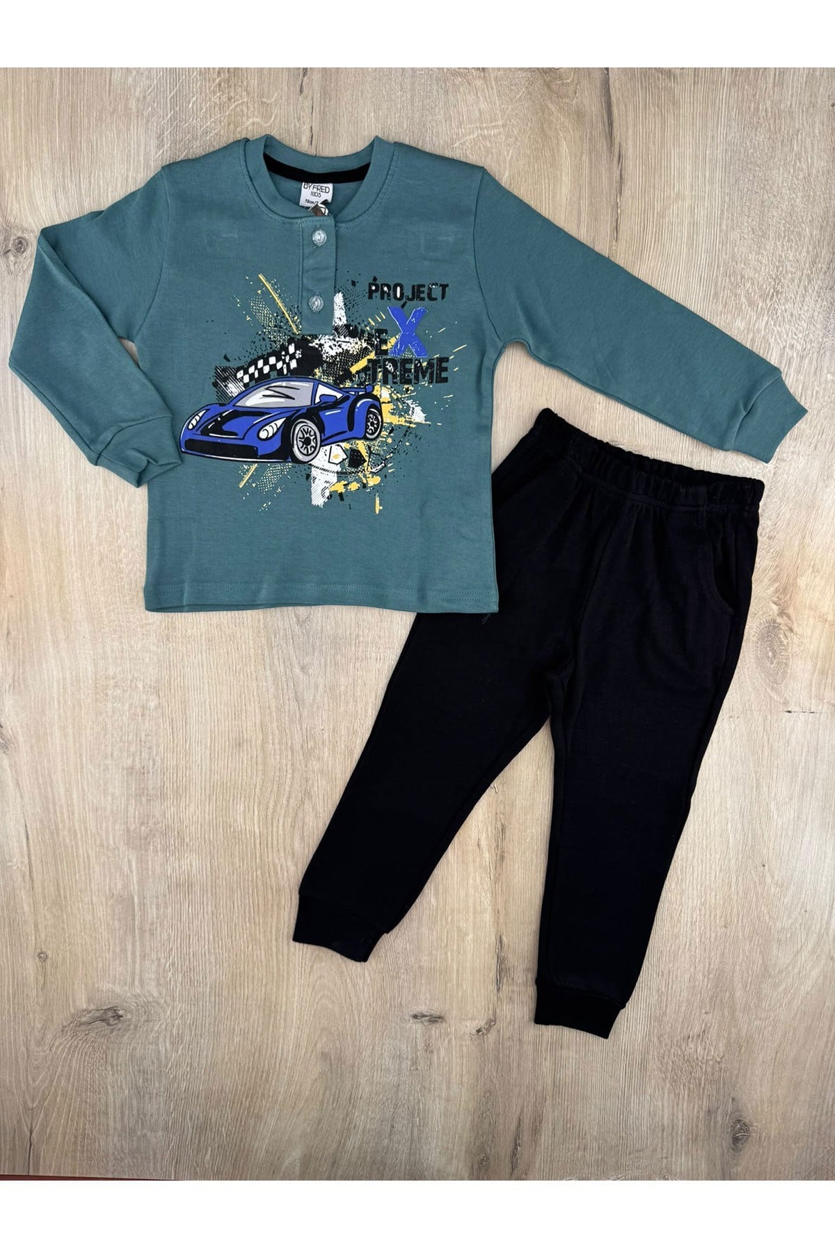 Fred (7-11 Yaş) Extreme Araba Desenli Pijama Takımı