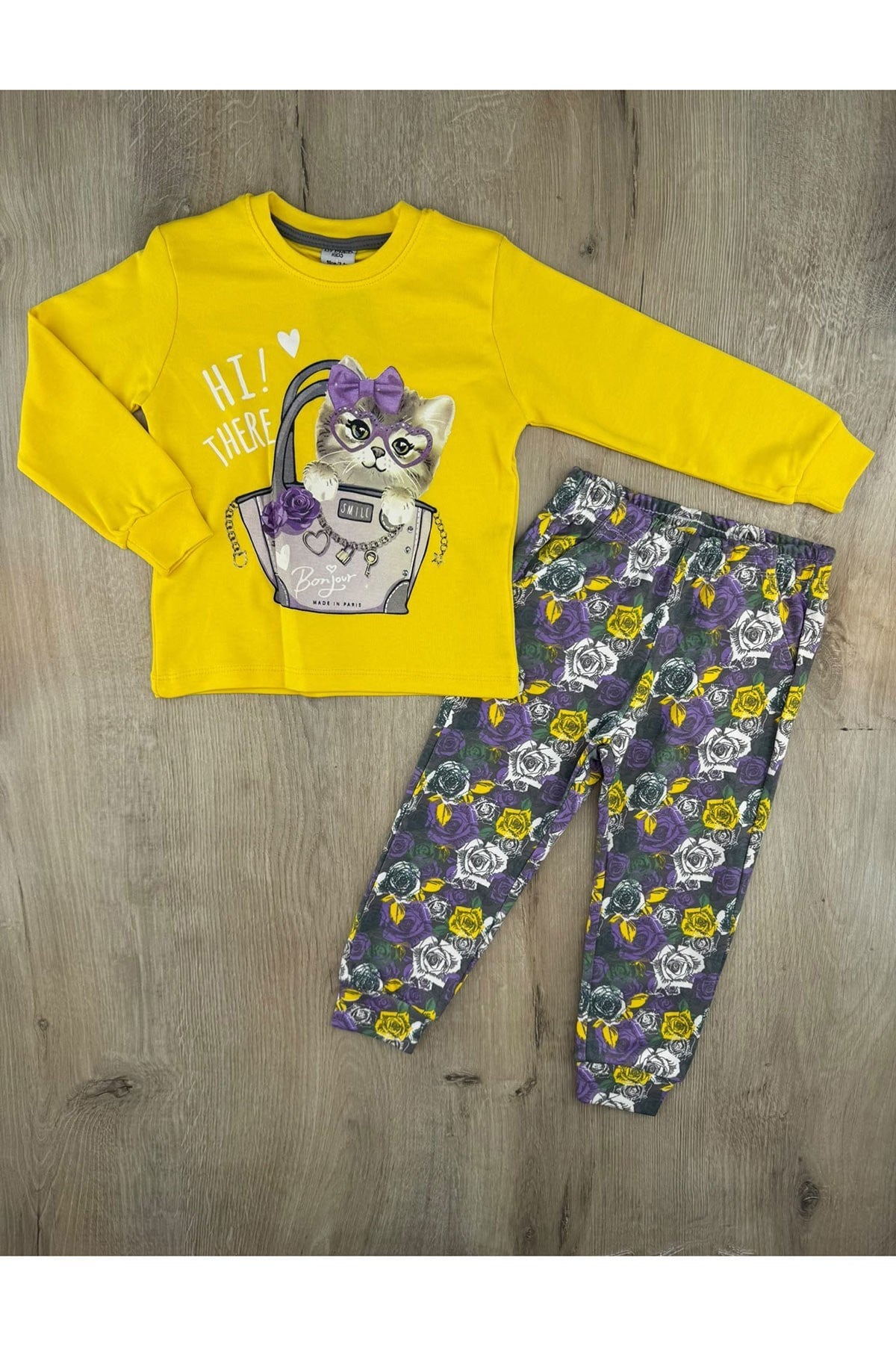 Fred (7-11 Yaş) Kedi Desenli Pijama Takımı