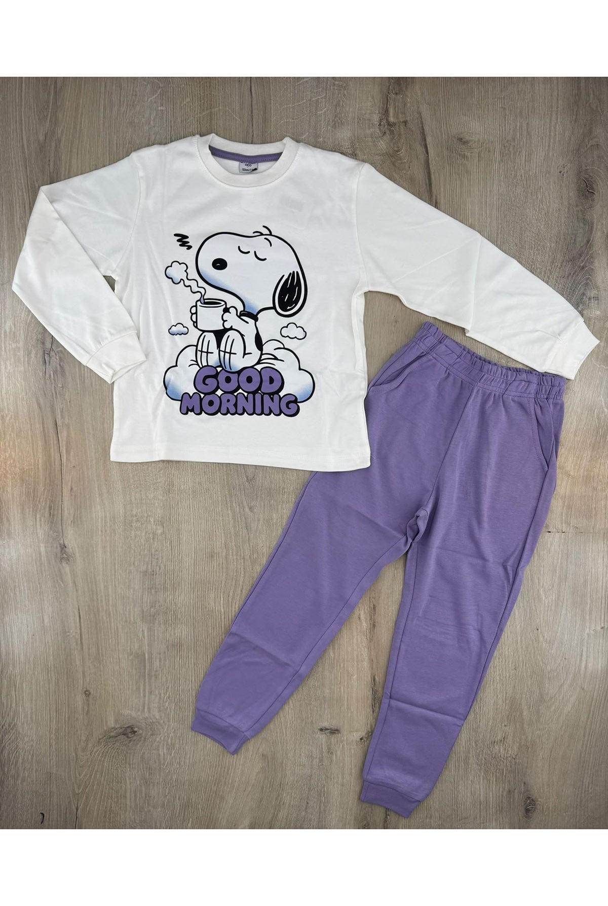 Fred (7-11 Yaş) Sevimli Snoopy Desenli Pijama Takımı