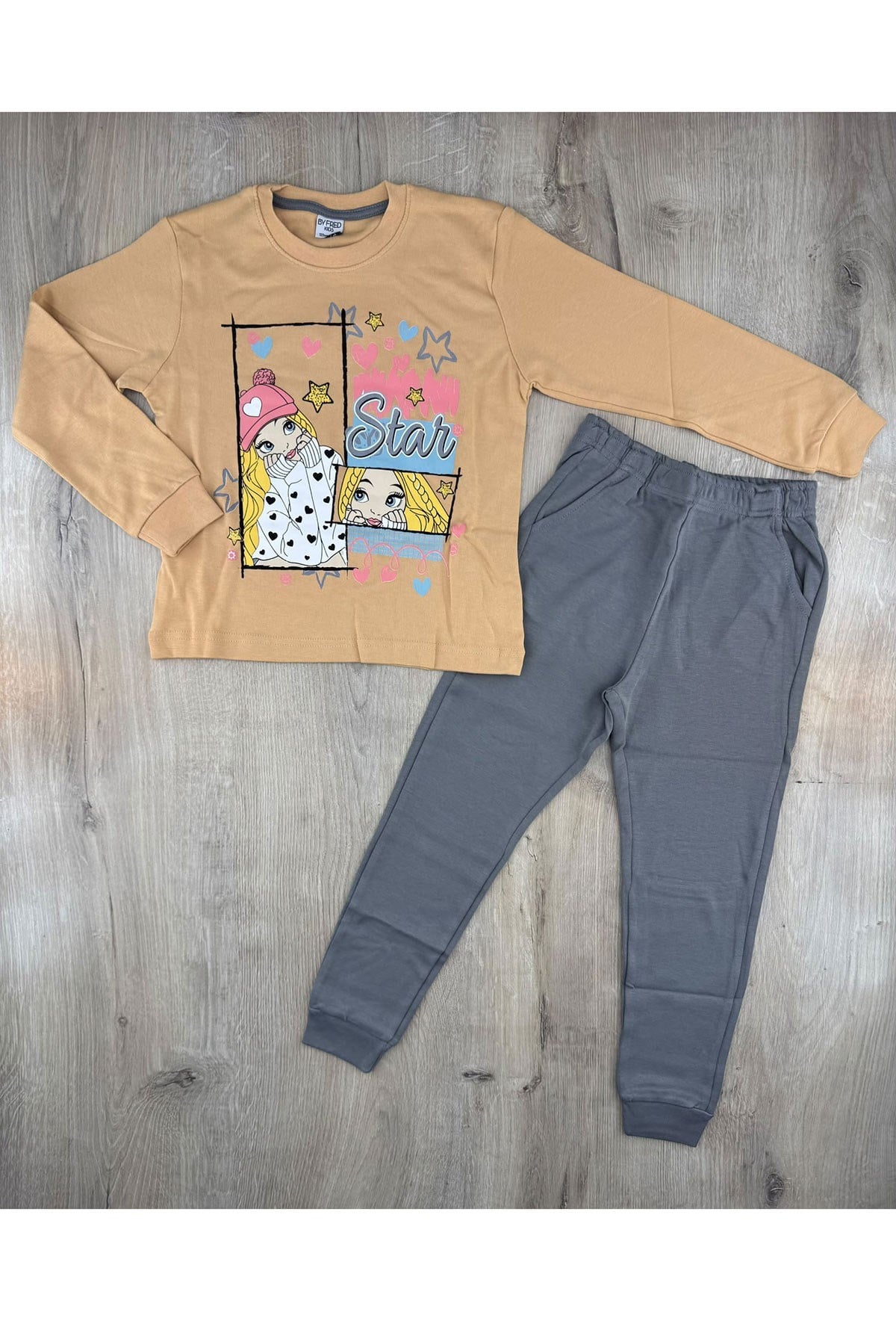 Fred (7-11 Yaş) Star Girl Desenli Pijama Takımı