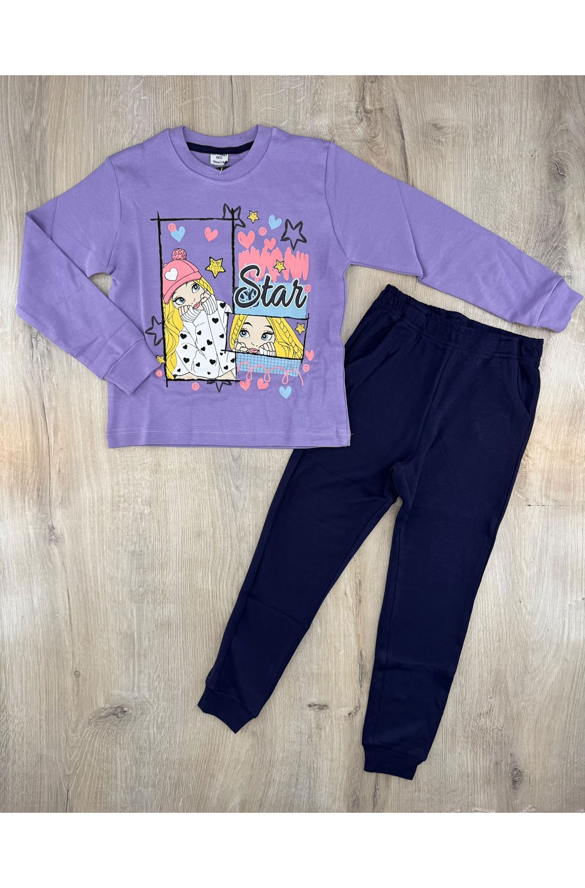Fred (7-11 Yaş) Star Girl Desenli Pijama Takımı