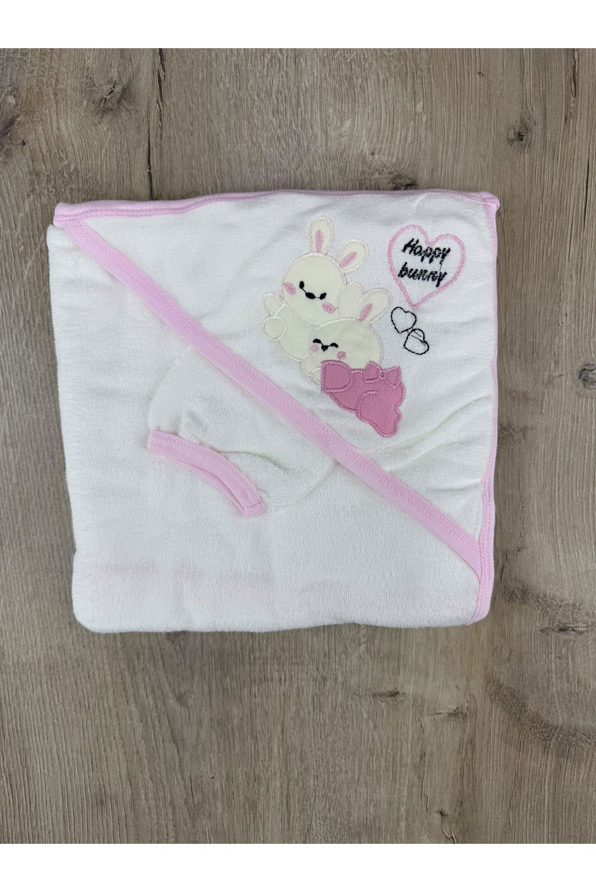 Gülünce Baby (0-2 Yaş) Happy Bunny Desenli Banyo Havlusu