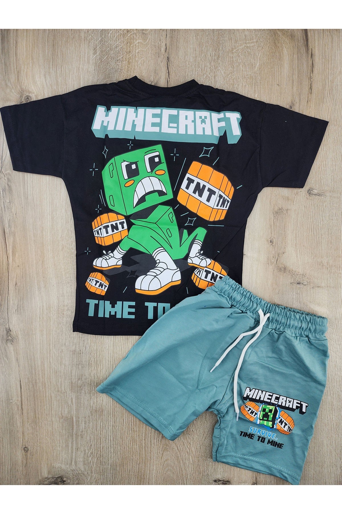 Jeliboom (3-10 Yaş) TNT Minecraft Desenli Şortlu Takım