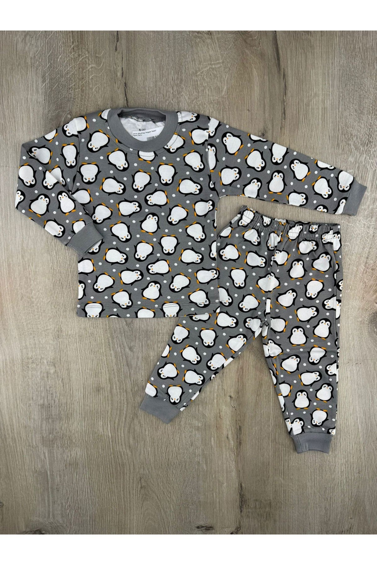 JonJon (6Ay-6Yaş) Penguen Desenli Pijama Takımı