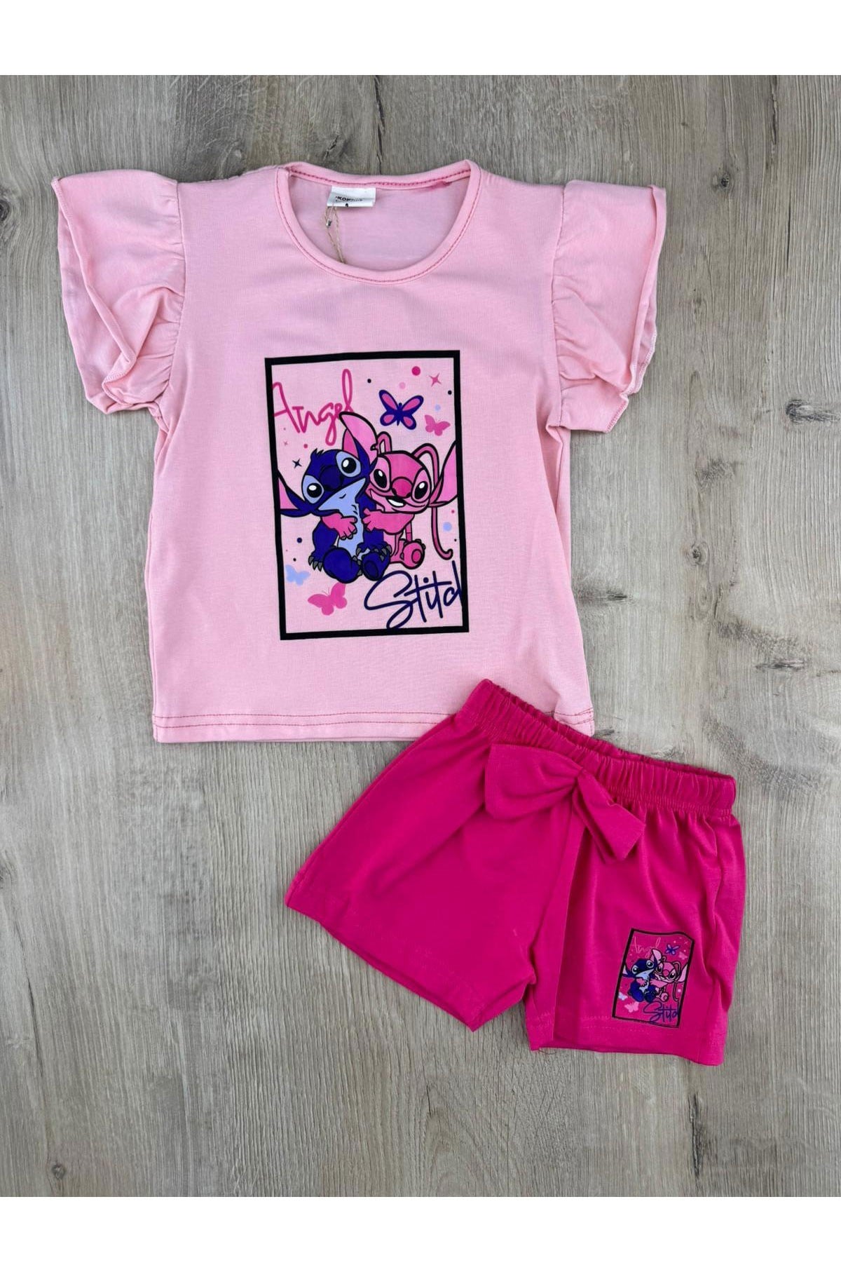 Kokteyl (3-6 Yaş) Kelebek-Stitch Desenli Şortlu Takım