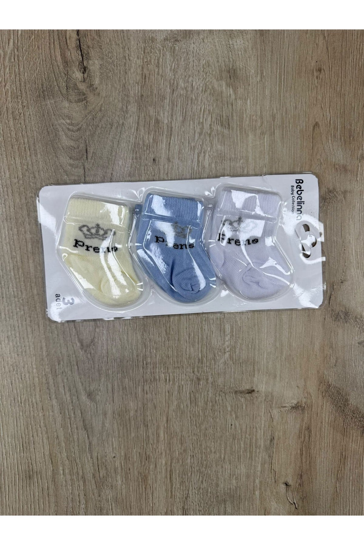 Kral Baby (0-6 Ay) Prens Desenli 3Lü Bebek Çorap