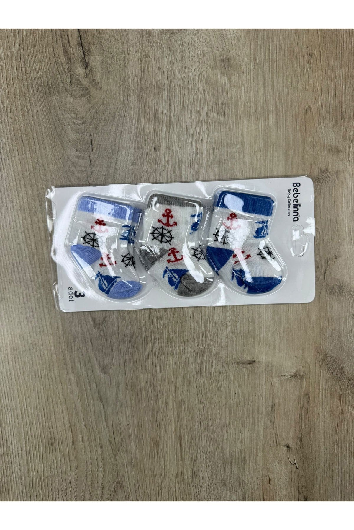 KralBaby (0-6 Ay) Çapa Desenli 3Lü Bebek Çorap