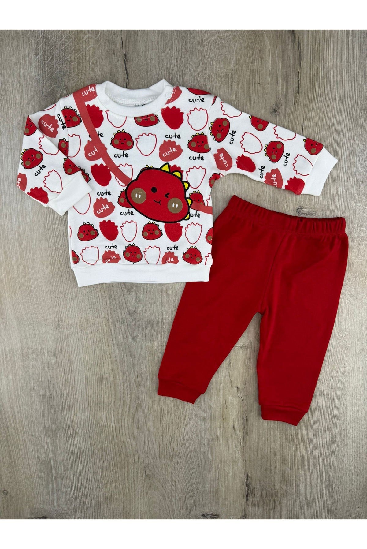 Loco (9-12-18 Ay) Cute Monster Desenli Mevsimlik Takım
