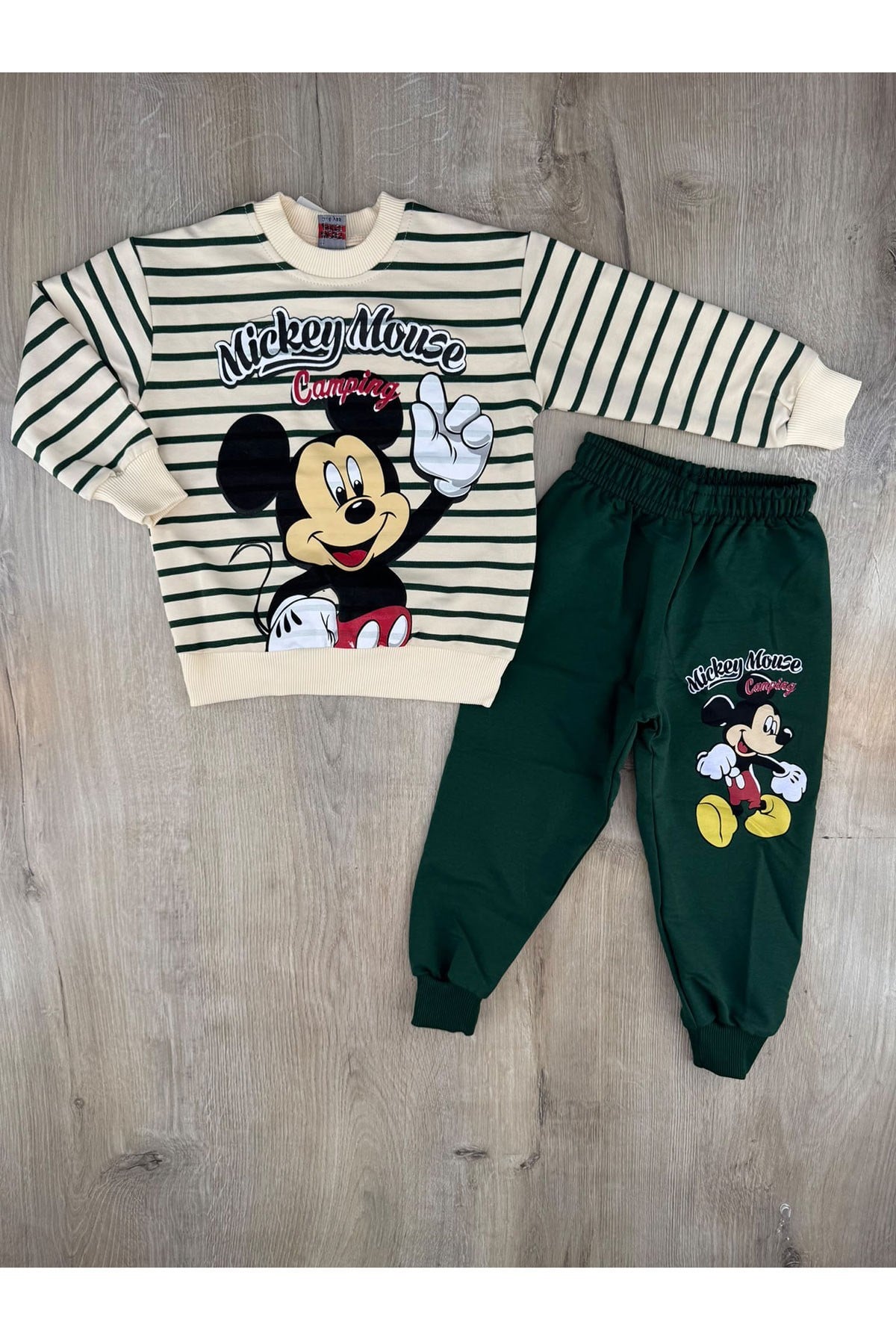 MDY (3-10 Yaş) Çizgili Mickey Desenli Mevsimlik Takım