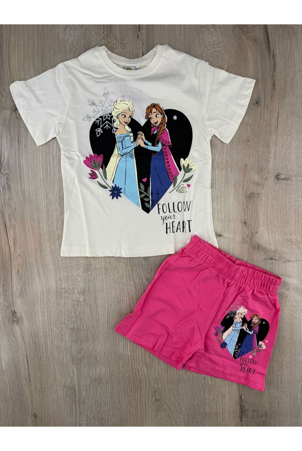 MDY (3-10 Yaş) Frozen Desenli Şortlu Takım