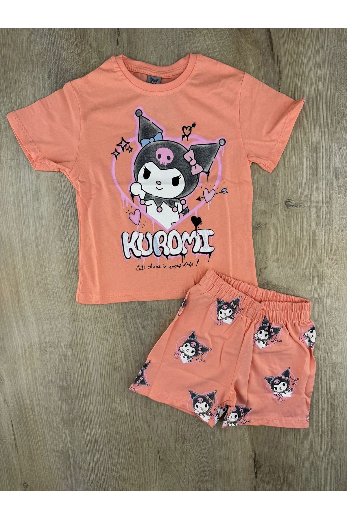 MDY (3-10 Yaş) Kuromi-2 Desenli Şortlu Takım