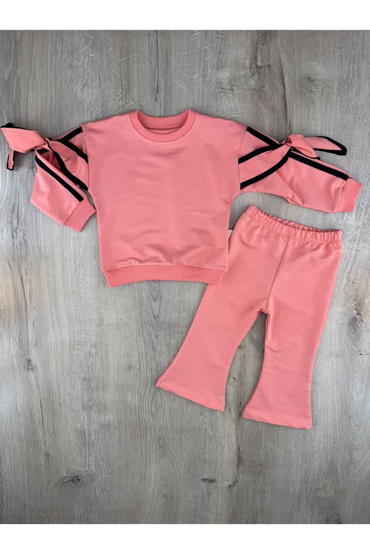 Miann (1-4 Yaş) Kolları Şeritli Fiyonklu Mevsimlik Takım