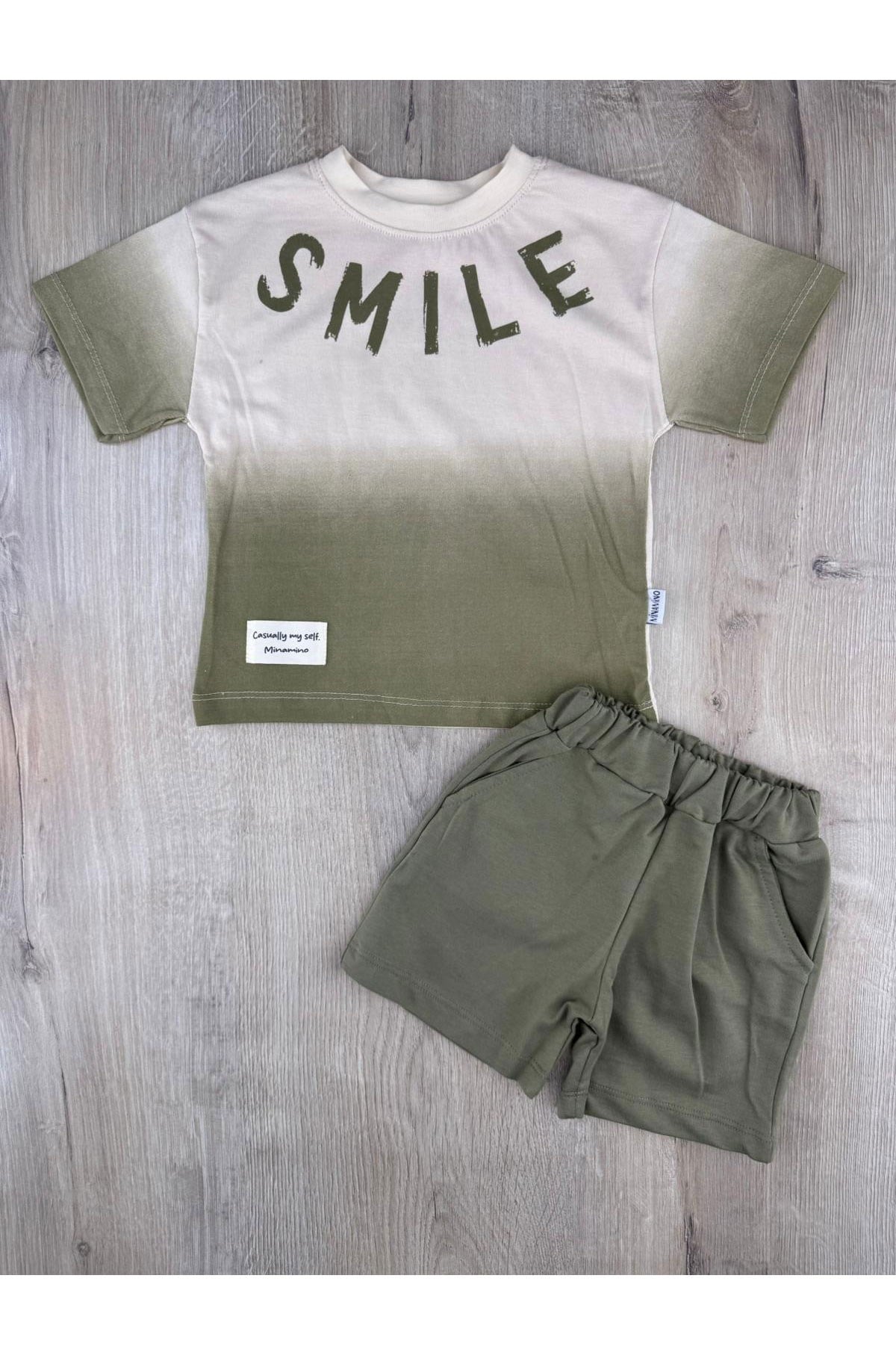 Minamino (2-5 Yaş) Smile Desenli Şortlu Takım
