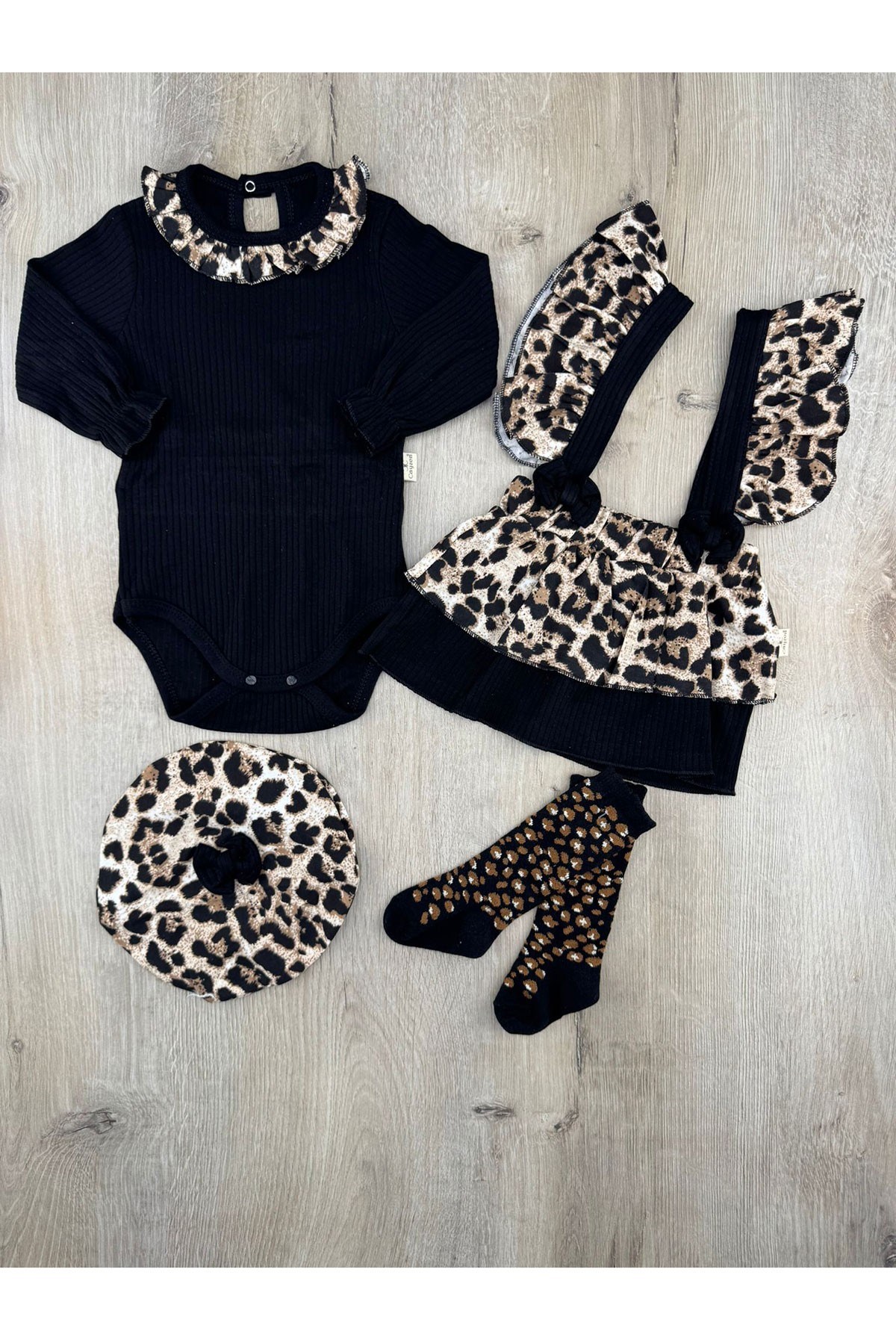 Mini Cayzen Leopar Desenli 4Lü Takım