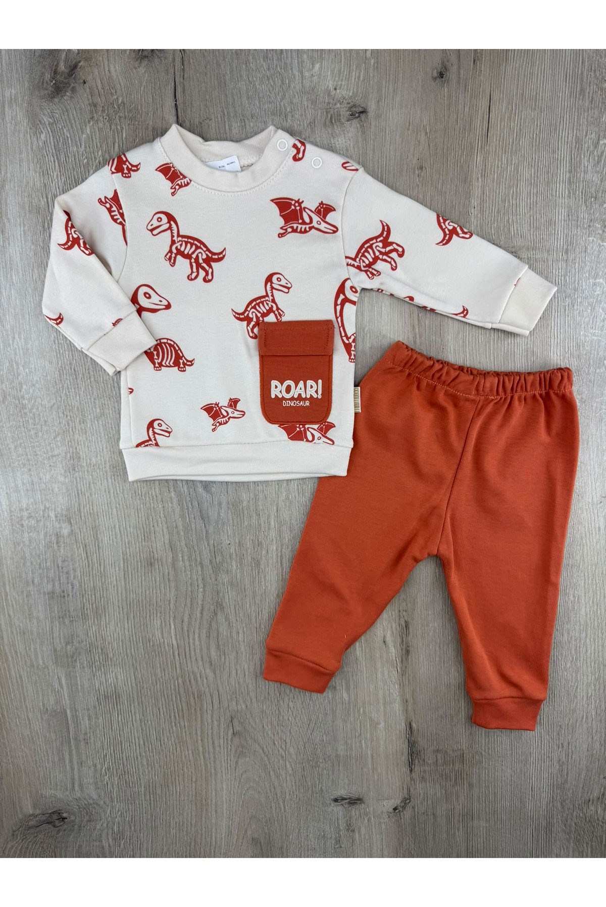 Mini Mundo (9-12-18 Ay) Cepli Roar Desenli Mevsimlik Takım