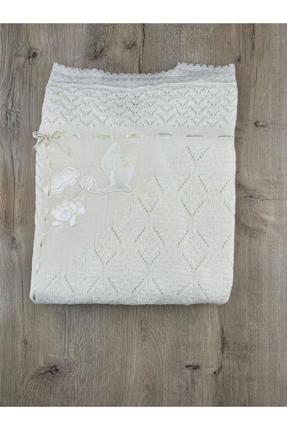 MızMız-26 Örgü İçi Astarlı Bebek Battaniyesi Ebat 79x89Cm