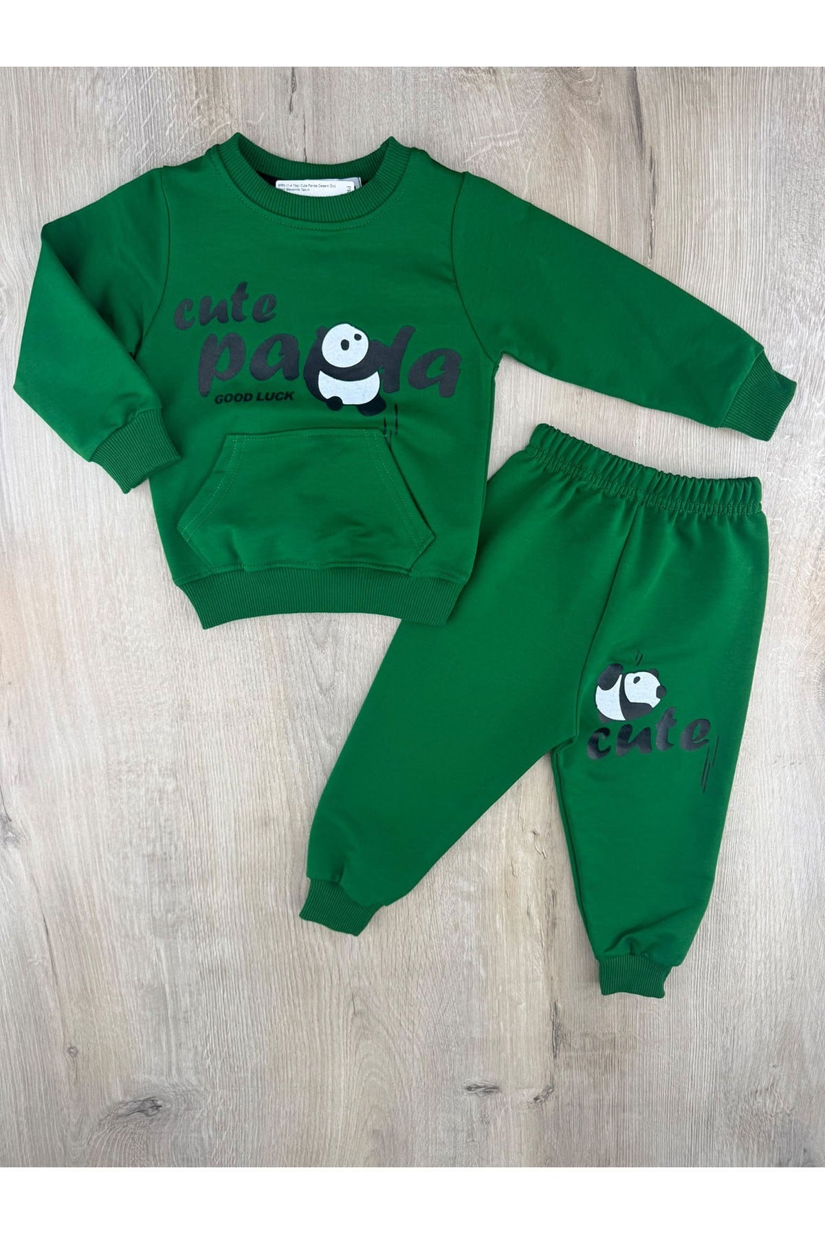 MRN (1-4 Yaş) Cute Panda Desenli Önü Cepli Mevsimlik Takım